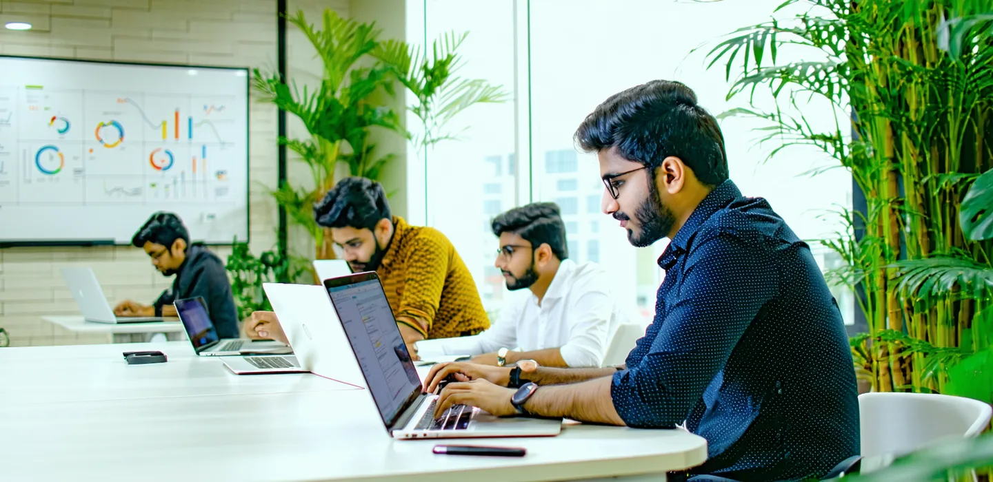 Shikho team in their Banani, Dhaka office working on educational content